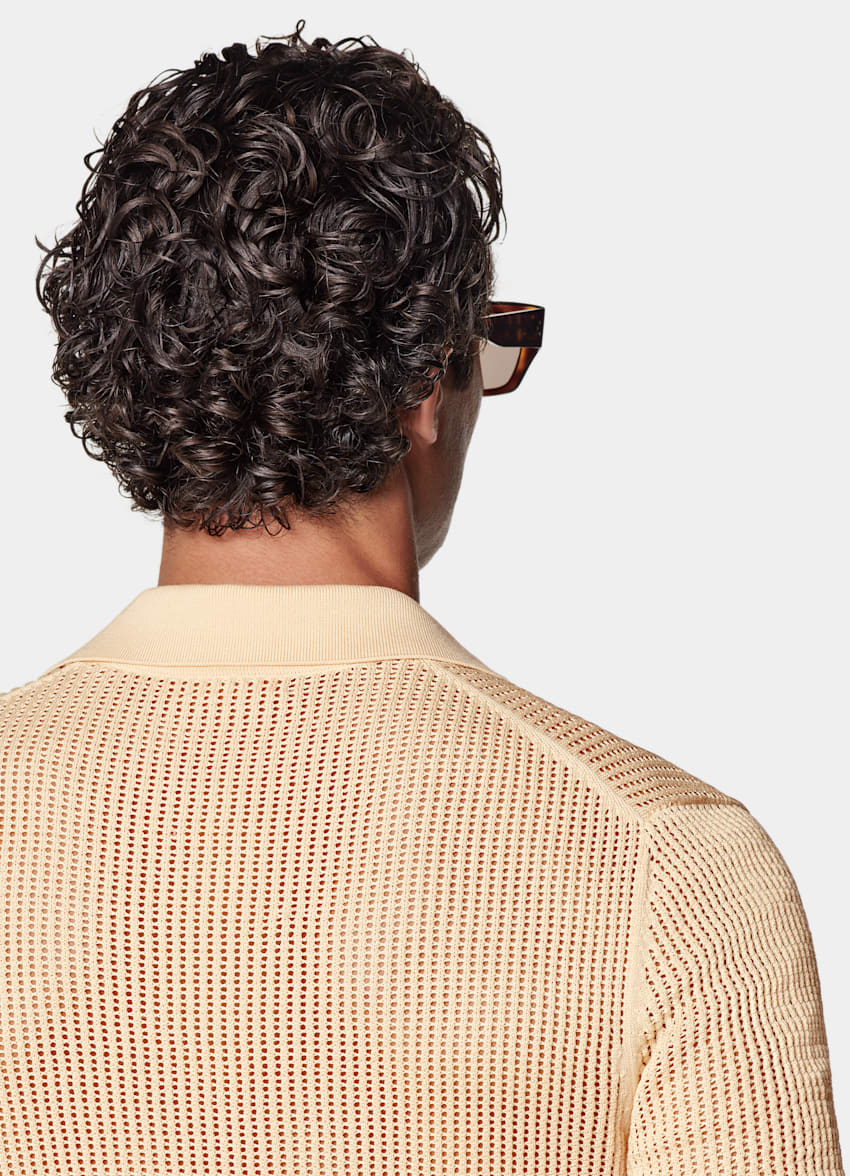 Light Yellow Crochet Polo