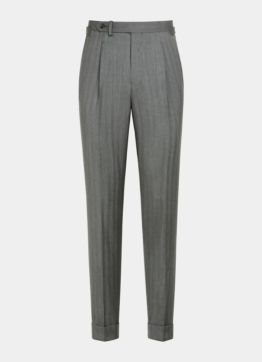 Mid Grey Herringbone Perennial Tailored Fit Havana Suit