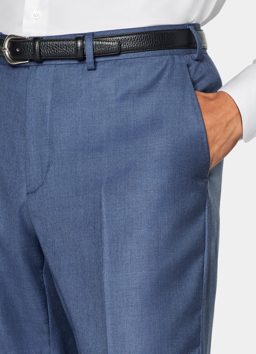 Mid Blue Tailored Fit Havana Suit