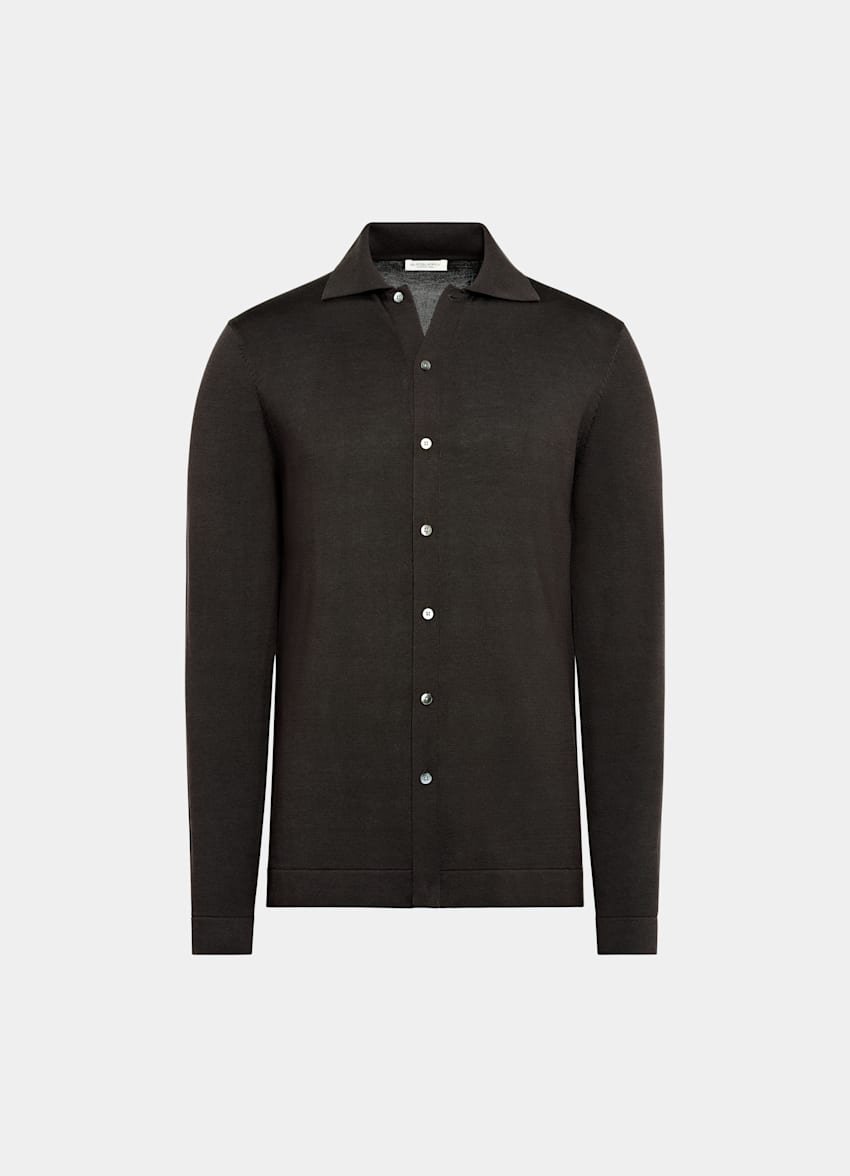 Black Long Sleeve Polo Cardigan