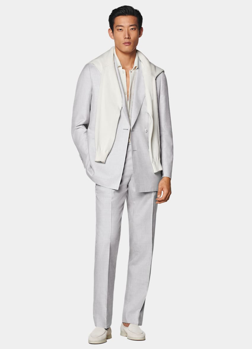 Light Grey Tailored Fit Havana Suit