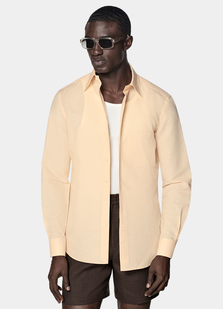 Light Yellow Tailored Fit Shirt