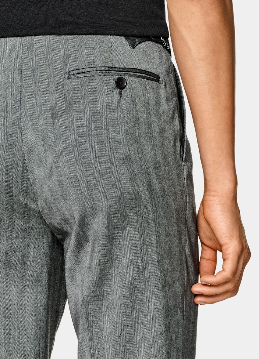 Mid Grey Herringbone Perennial Tailored Fit Havana Suit