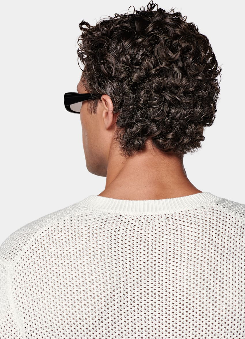 Off-White Crochet V-Neck