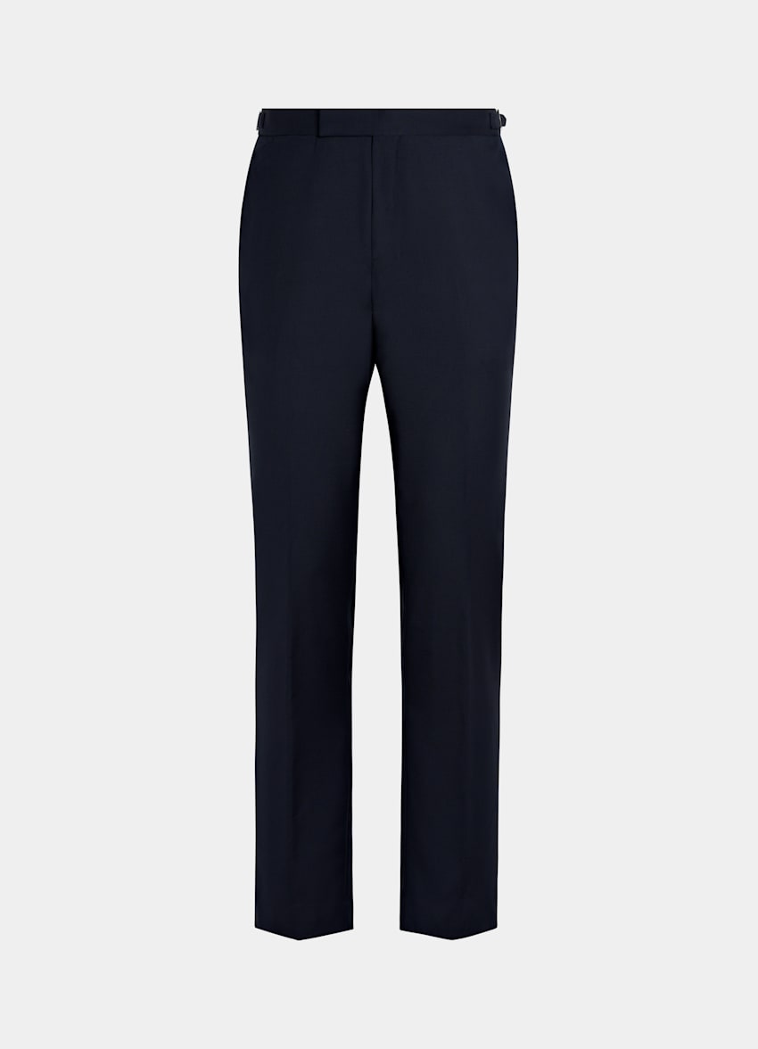 Navy Slim Leg Straight Tuxedo Pants