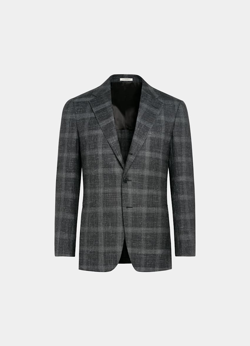 Navy Checked Tailored Fit Havana Blazer