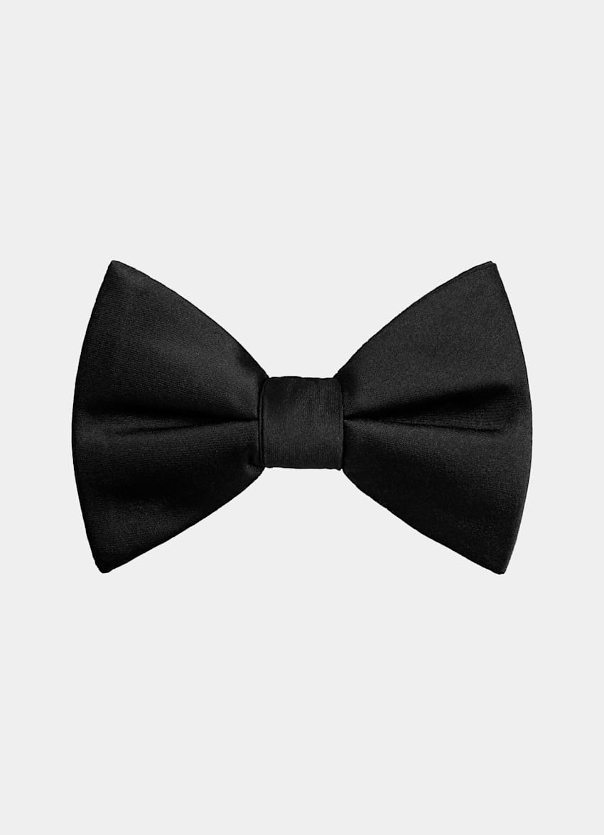 Black Pre-tied Gros Grain Bow Tie