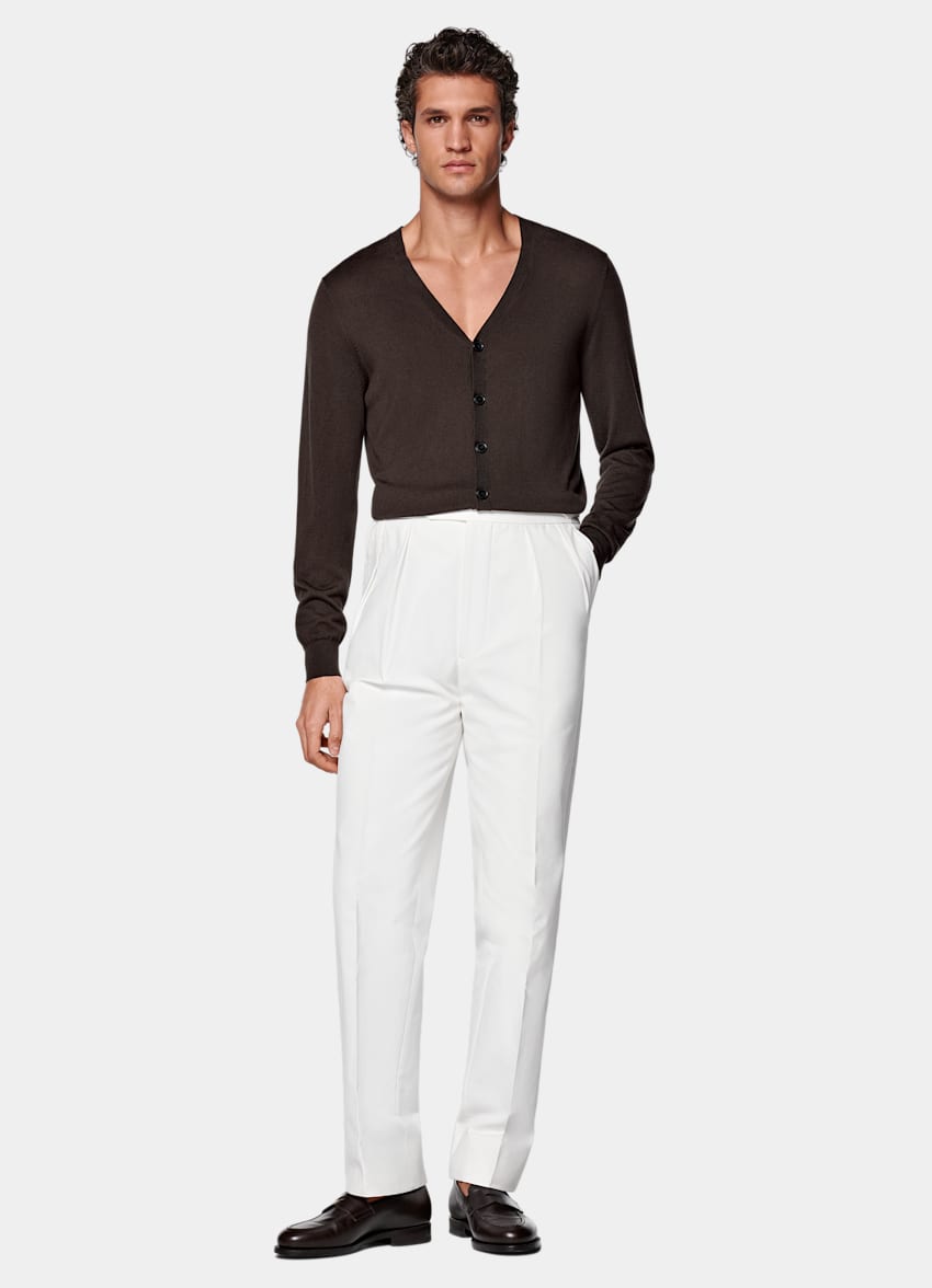 Off-White Wide Leg Tapered Pants