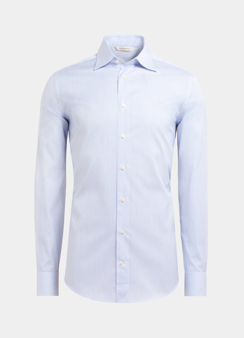 White Striped Twill Slim Fit Shirt