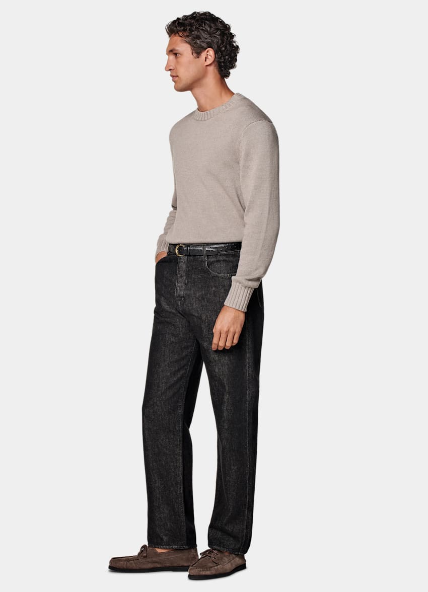 Dark Grey Straight Leg Jeans