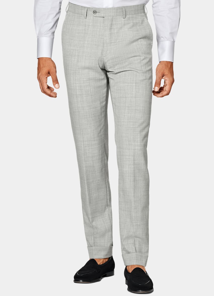 Light Grey Three-Piece Tailored Fit Havana Suit