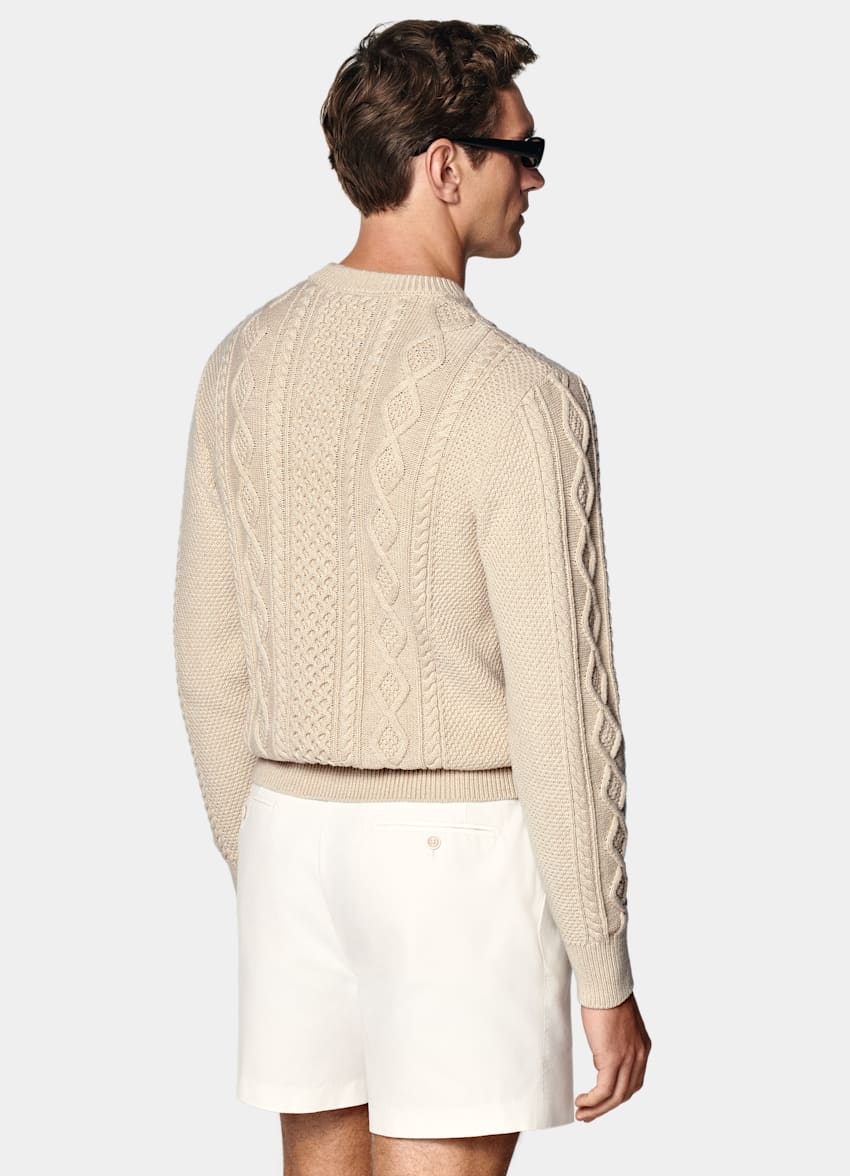 Light Brown Cable Crewneck