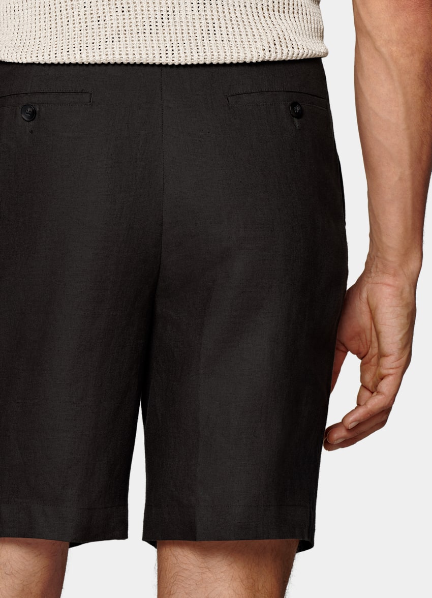 Dark Brown Straight Leg Shorts