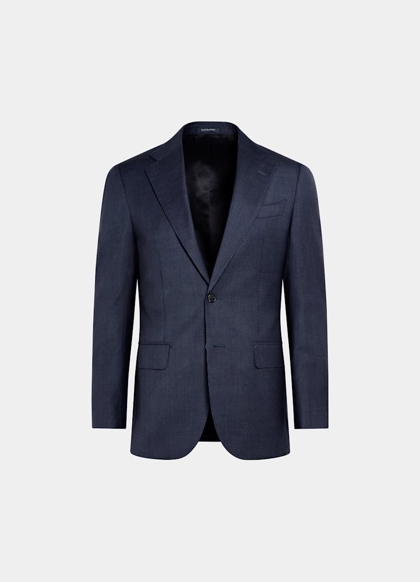 Navy Houndstooth Tailored Fit Havana Suit