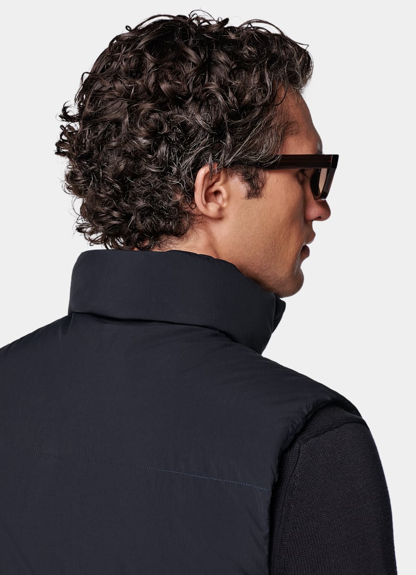 Navy Padded Zip Vest