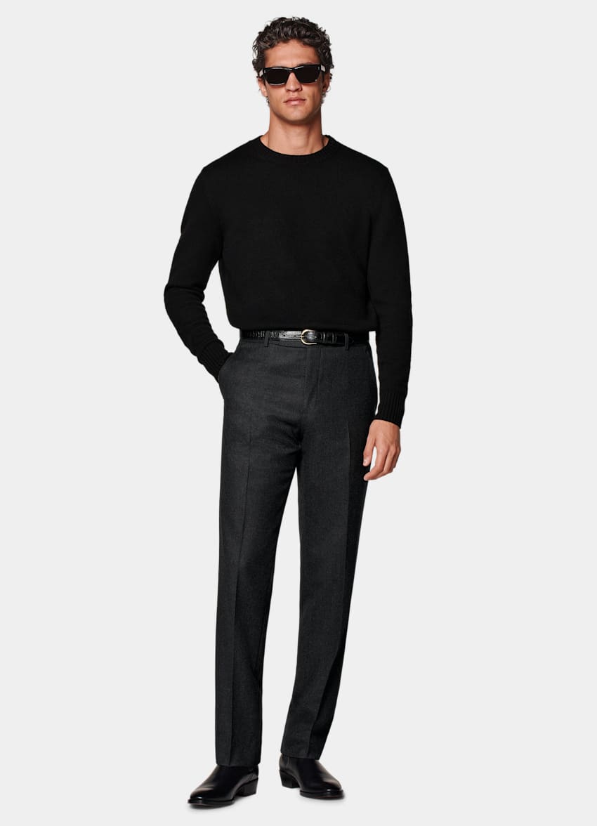 Dark Grey Straight Leg Pants