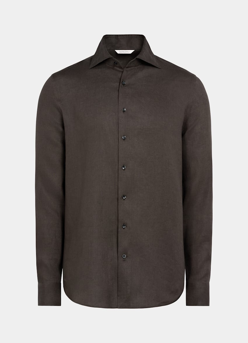 Dark Brown Tailored Fit Shirt
