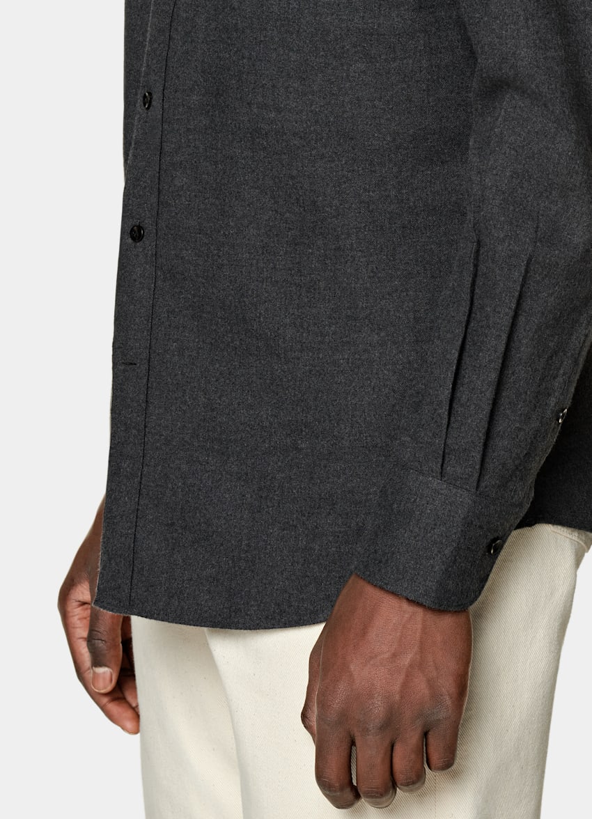 Dark Grey Tailored Fit Shirt