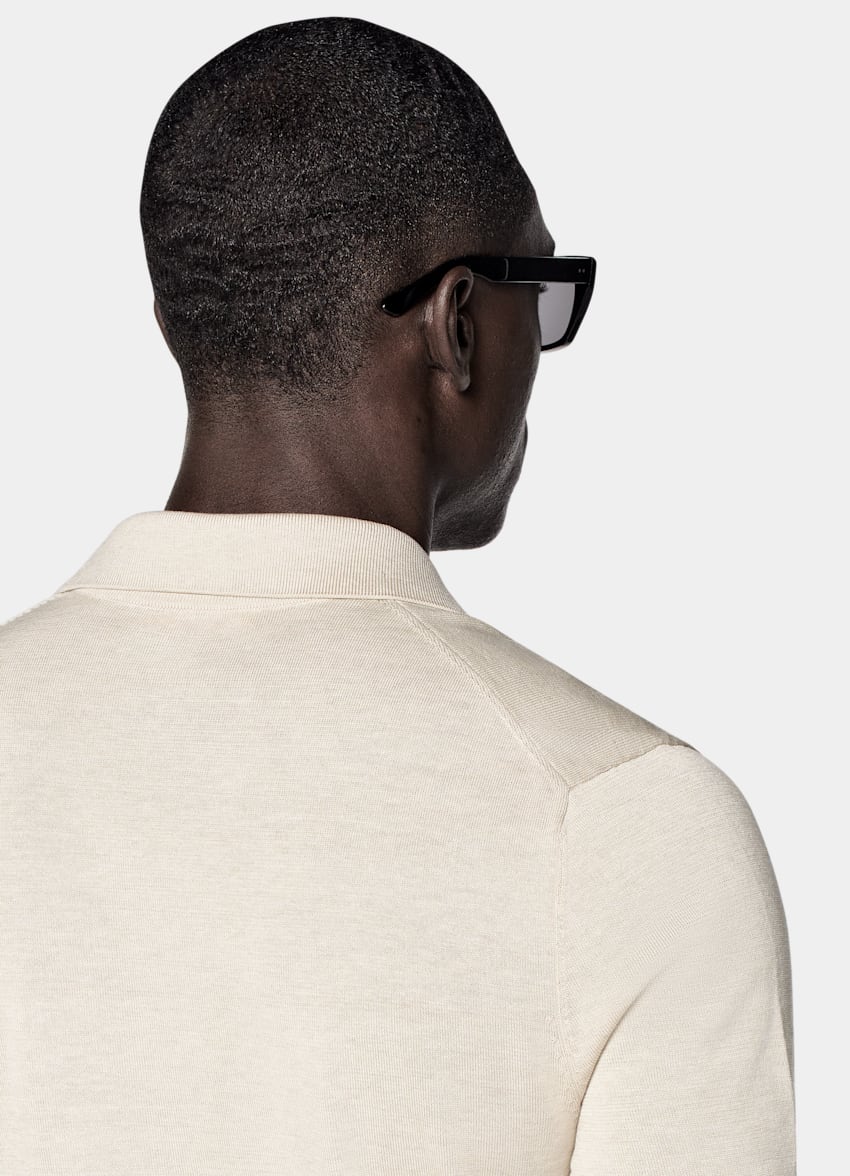 Sand Buttonless Polo