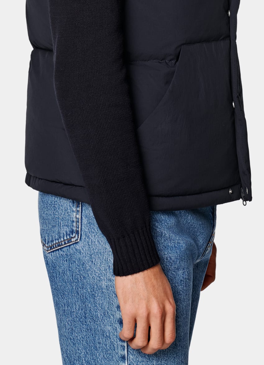 Navy Padded Zip Vest