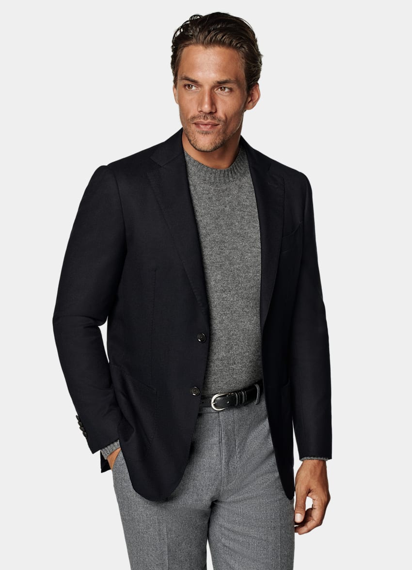 Navy Tailored Fit Havana Suit Jacket