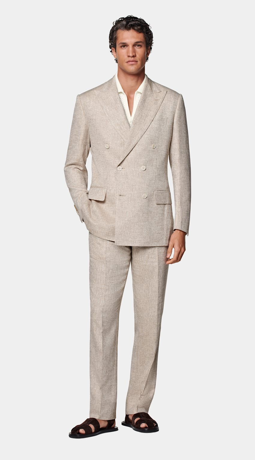 Sand Tailored Fit Milano Suit