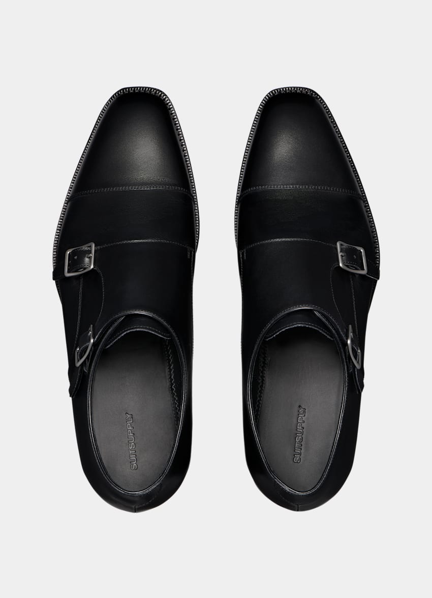 Black Double Monk Strap