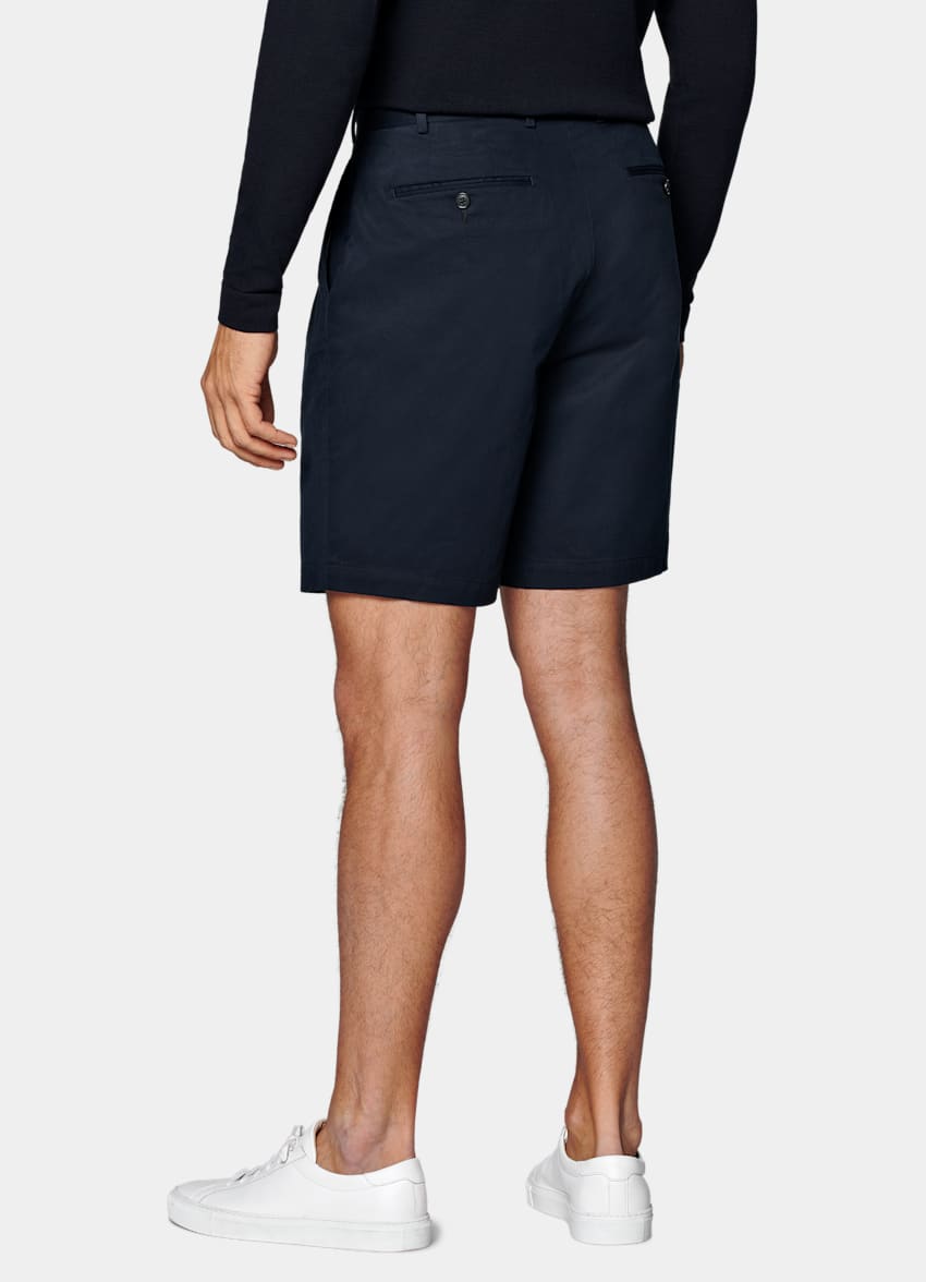 Navy Straight Leg Shorts