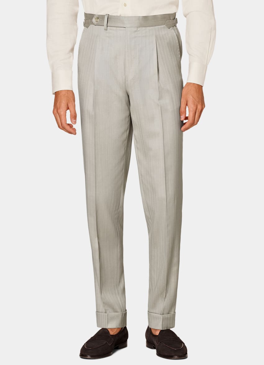 Sand Herringbone Perennial Tailored Fit Havana Suit