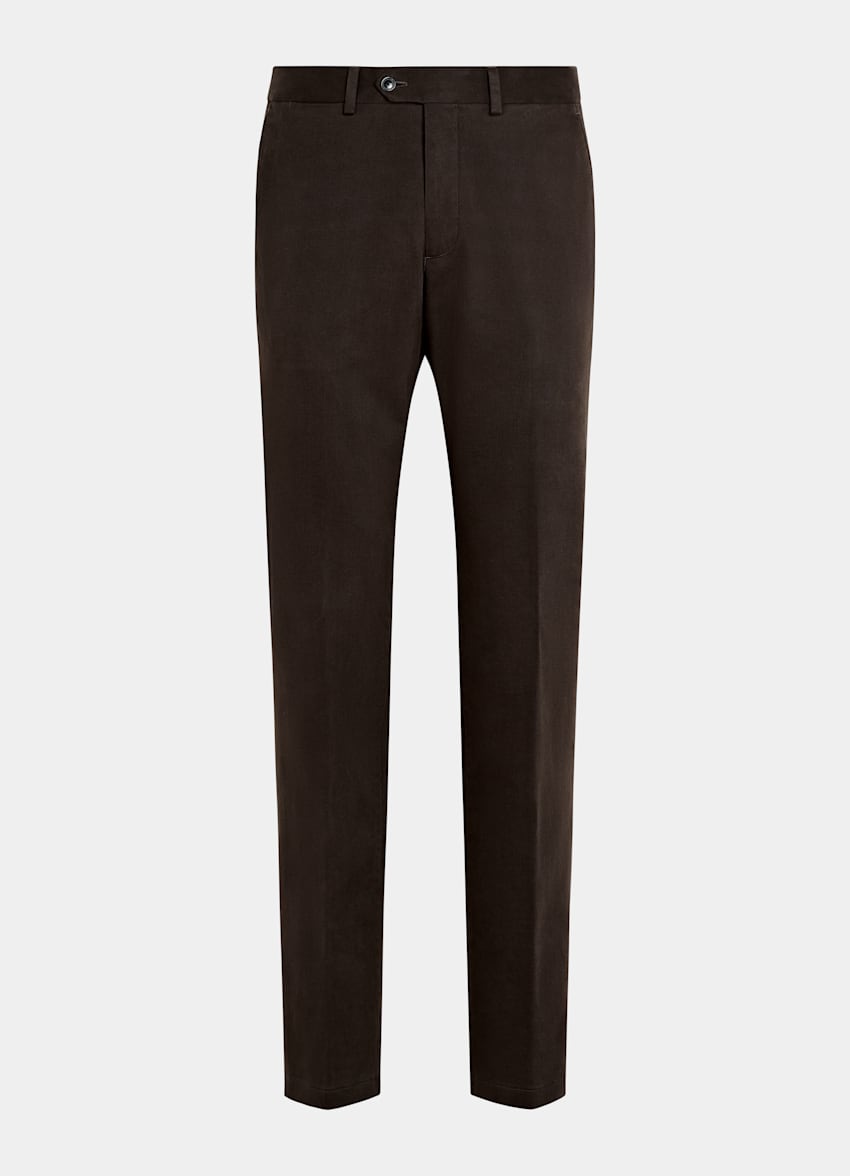 Dark Brown Slim Leg Straight Chinos