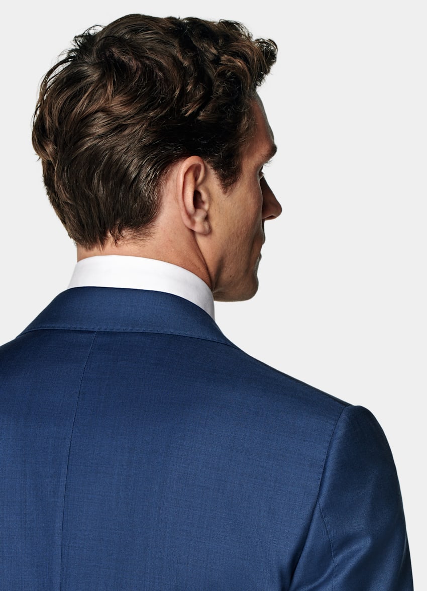 Mid Blue Tailored Fit Havana Suit Jacket