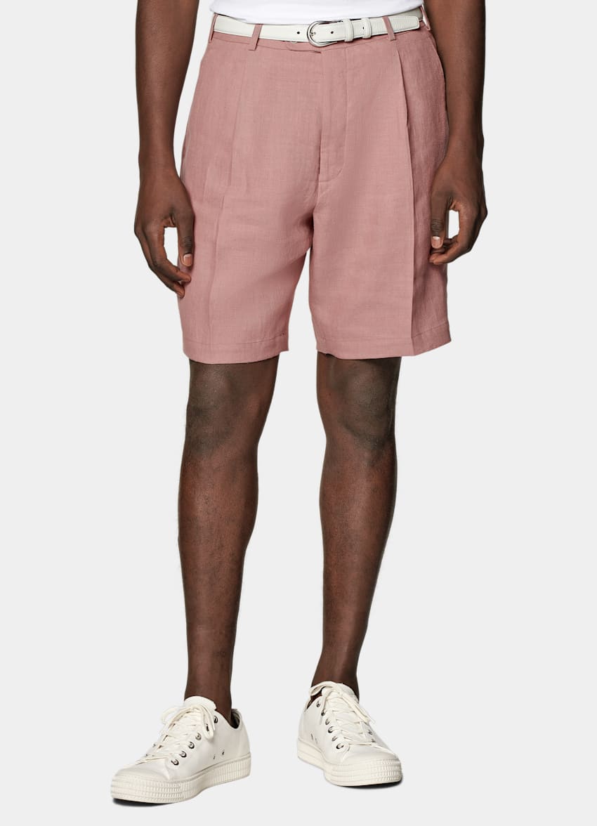 Pink Straight Leg Shorts