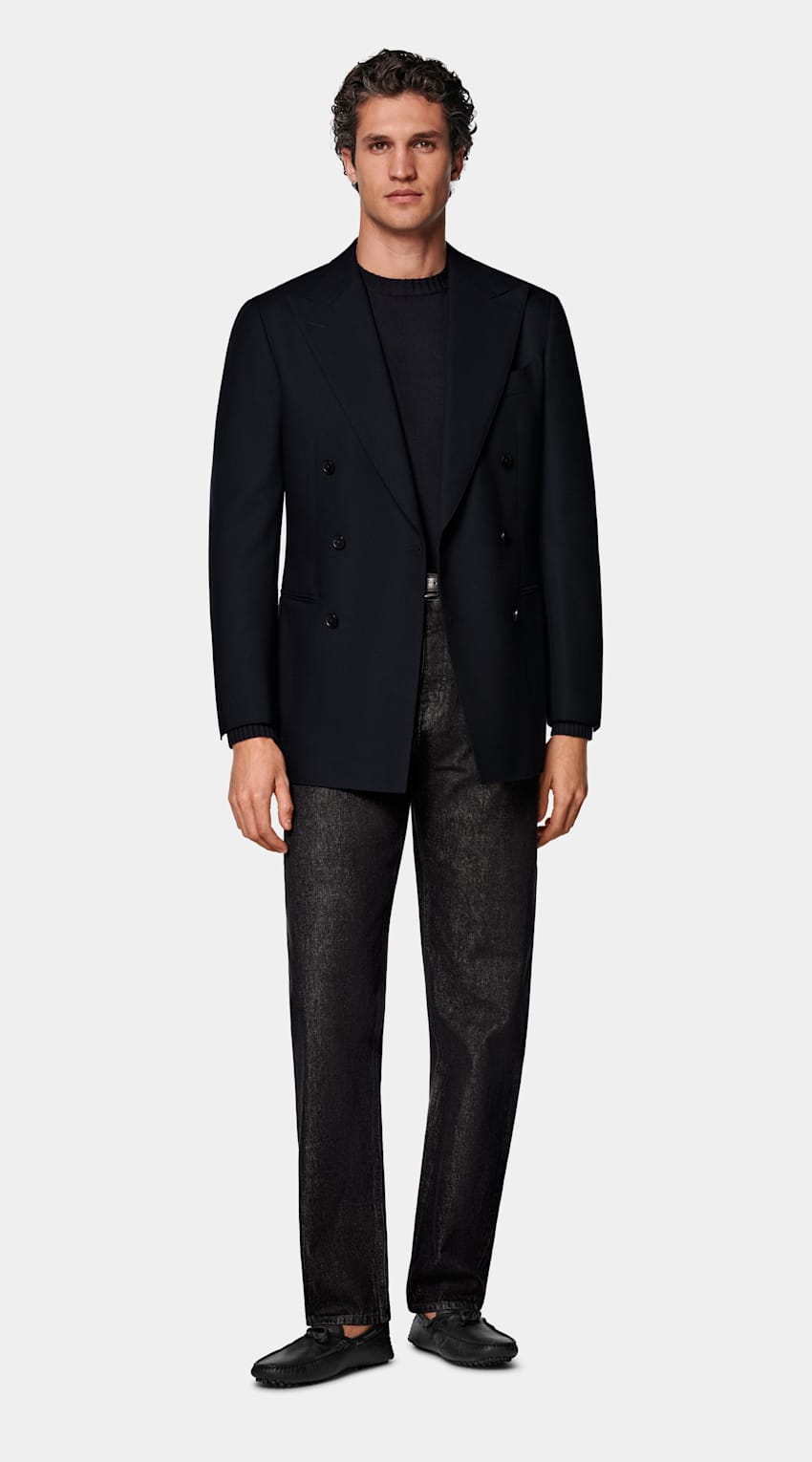Navy Tailored Fit Havana Suit Jacket