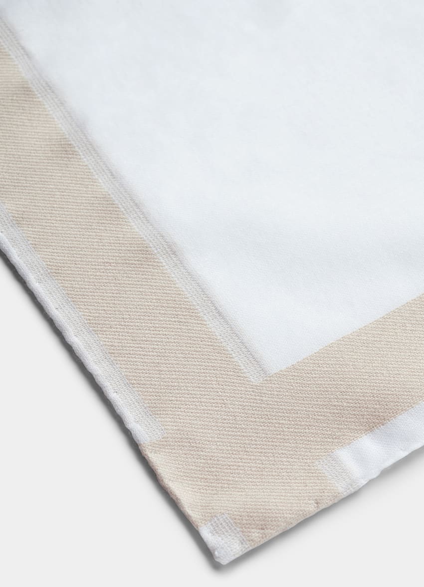 White Frame Pocket Square
