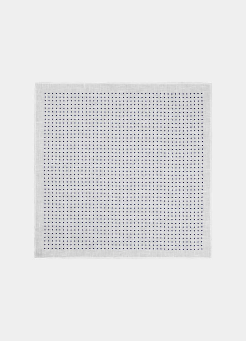 White Dots Pocket Square