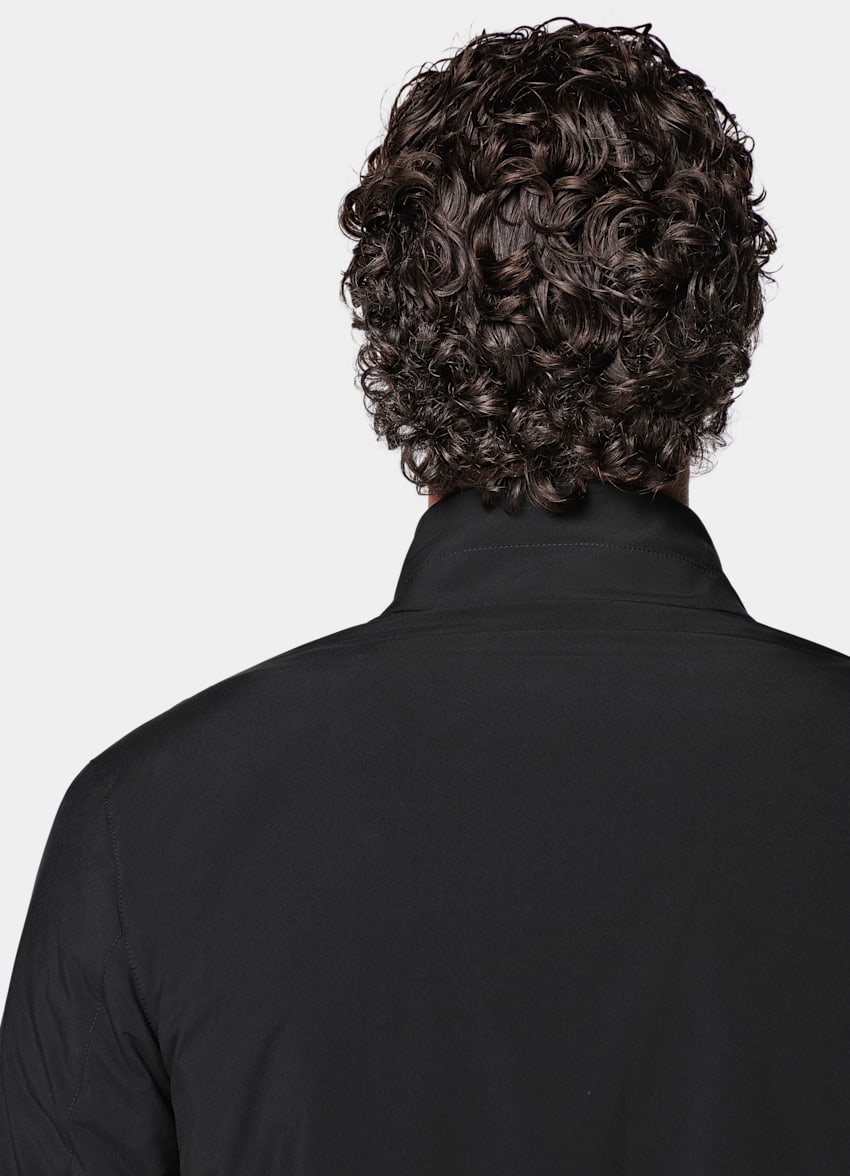 Black Reversible Bomber Jacket