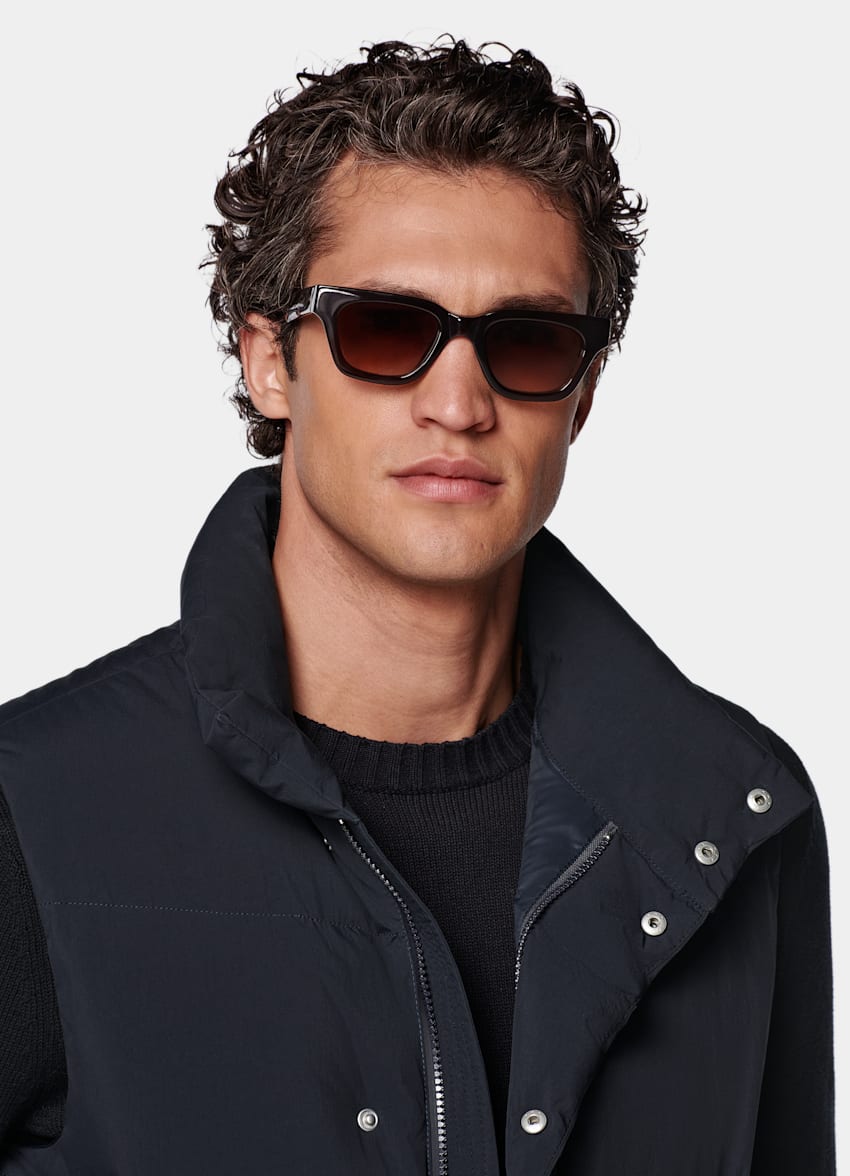 Navy Padded Zip Vest