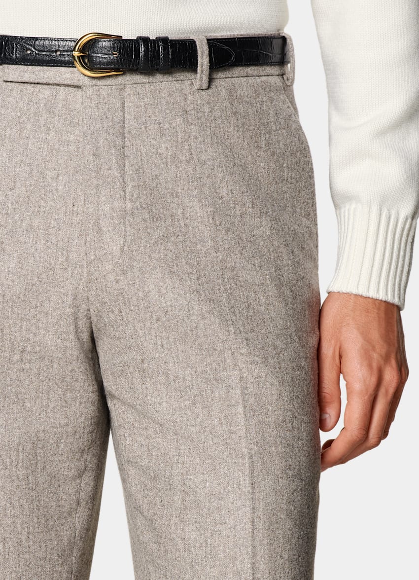Taupe Straight Leg Pants