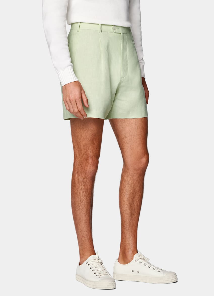 Light Green Straight Leg Shorts