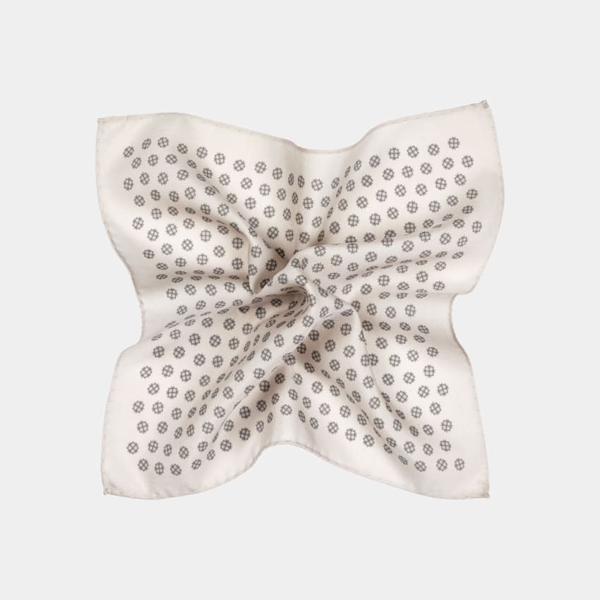 Light Brown Graphic Pocket Square