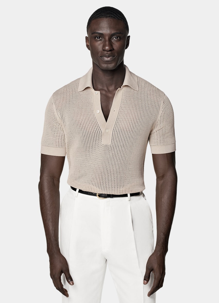 Sand Crochet Polo