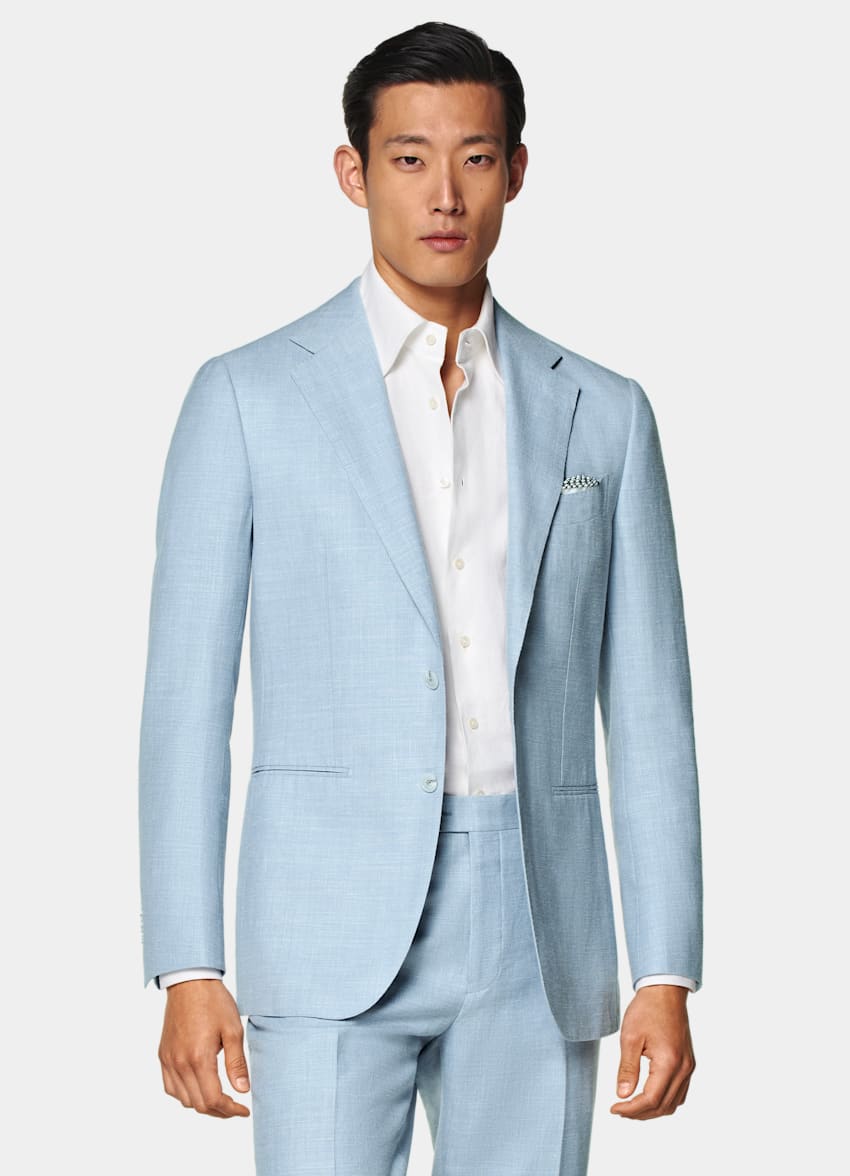 Light Blue Tailored Fit Havana Suit