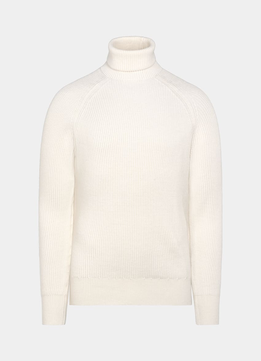 Off-White Merino Ribbed Turtleneck