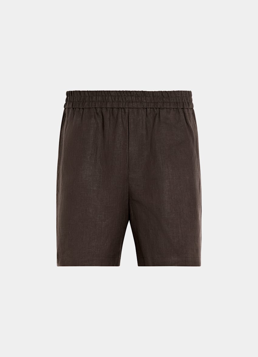 Mid Brown Straight Leg Shorts