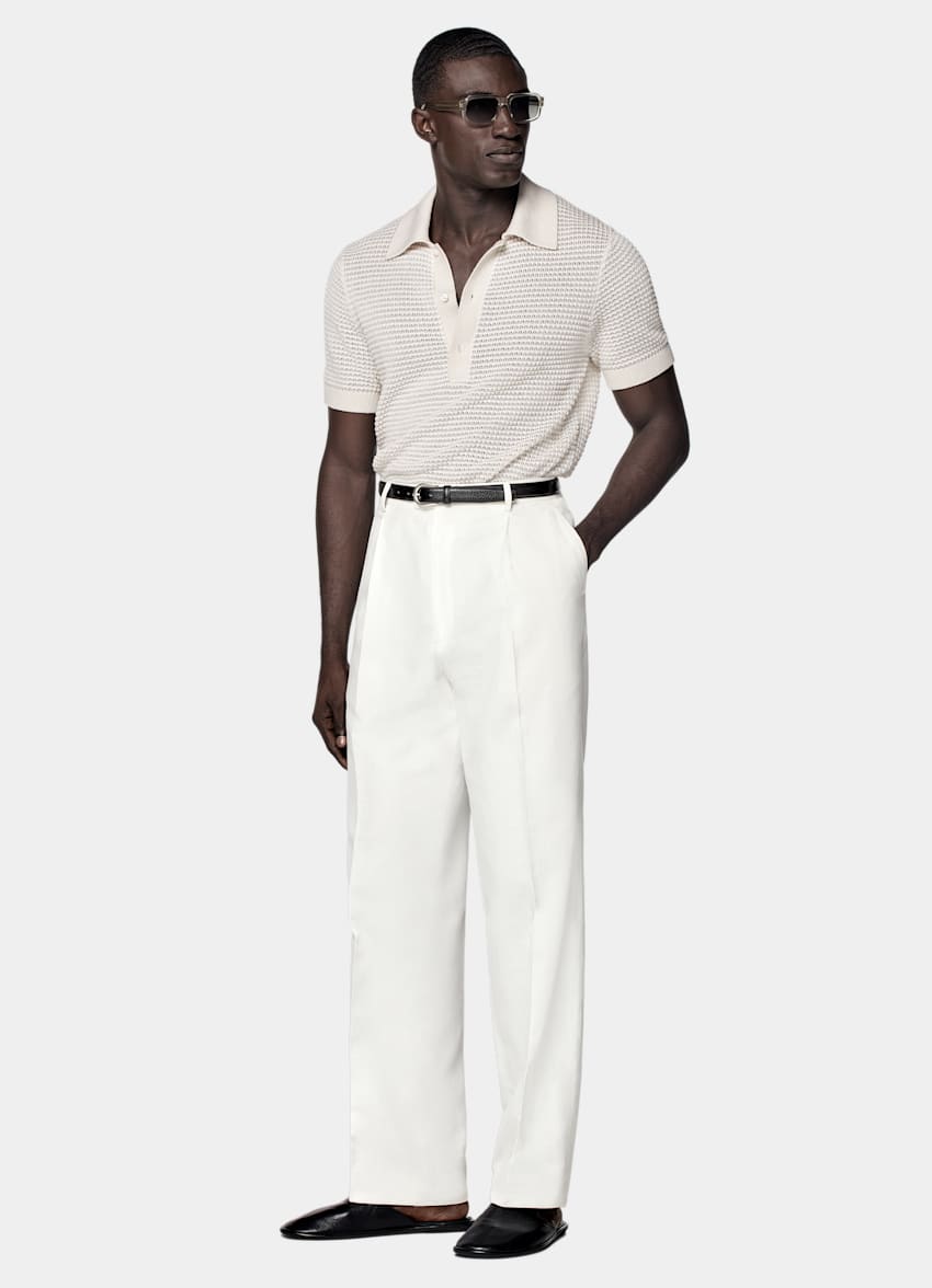 Light Grey Crochet Polo