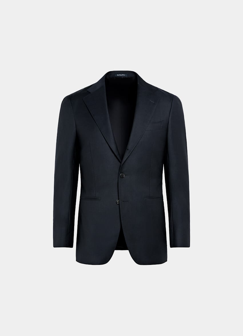 Dark Grey Bird's Eye Tailored Fit Havana Suit Jacket