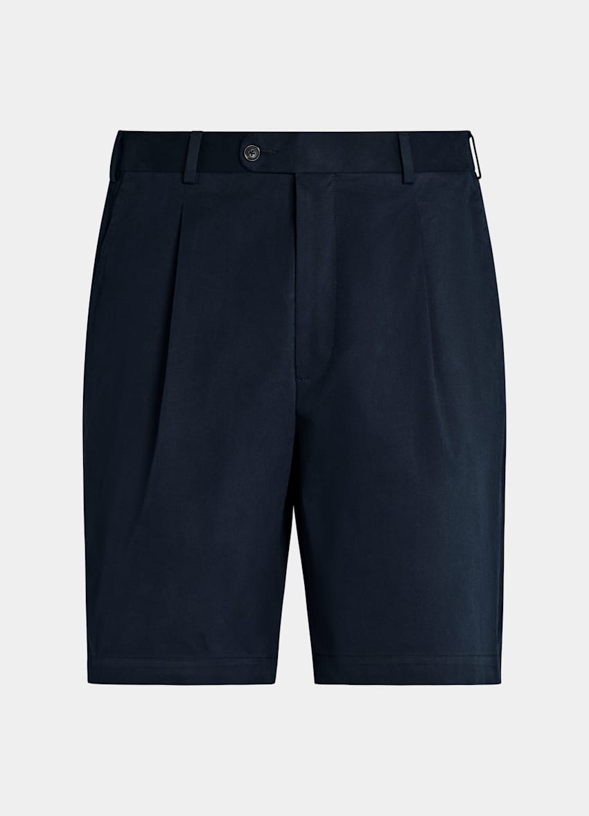 Navy Straight Leg Shorts