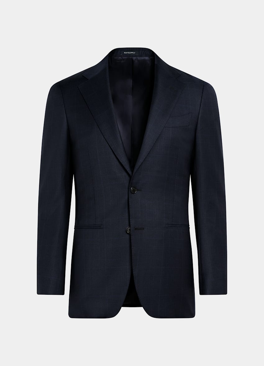 Navy Checked Tailored Fit Havana Suit