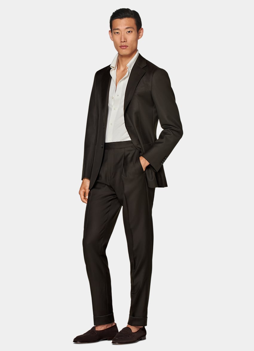 Dark Brown Perennial Tailored Fit Havana Suit
