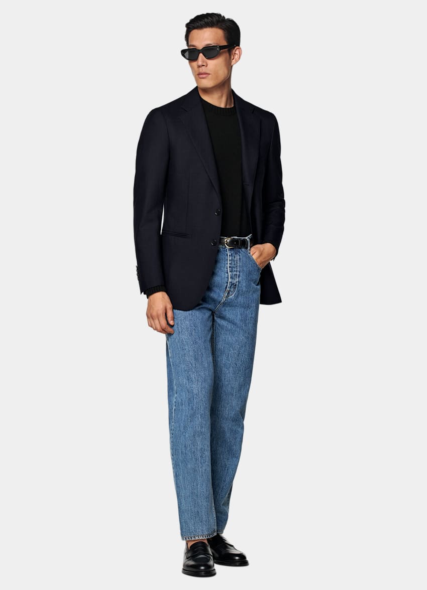 Navy Tailored Fit Havana Suit Jacket